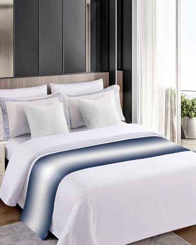 DecorLovee Navy Blue Ombre Bed Runner Queen Size