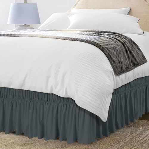 Utopia Bedding Queen Elastic Bed Ruffle with Microfiber Skirt