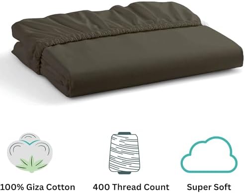 Split Top King Fitted Sheet Dark Grey 100 Giza Cotton