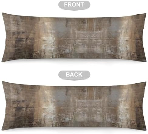 Brown Gray Abstract Body Pillow Cover with Zipper 20x54