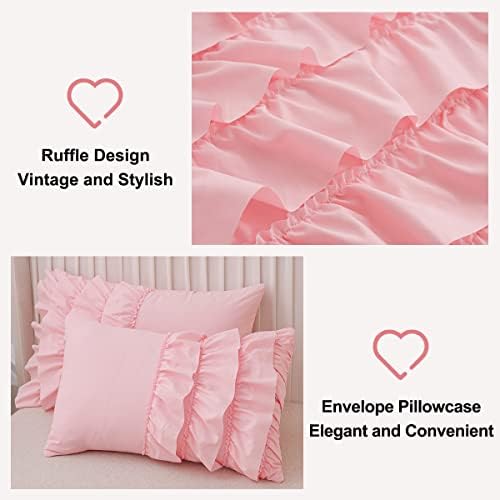 Holawakaka Pink Waterfall Ruffle Comforter Set