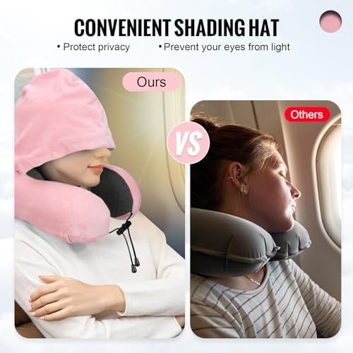 Cirorld Travel Pillow with Hood for Women