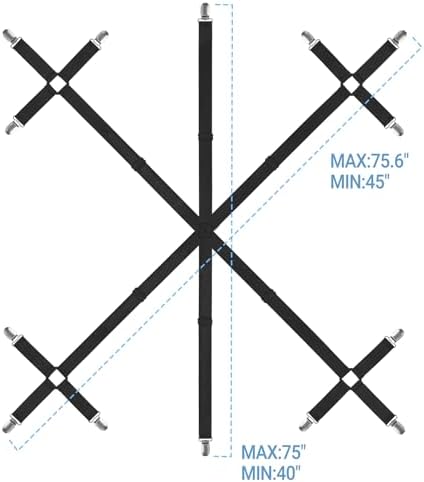 Mkono Sheet Straps 6 Way Cross 14 Clips Fitted Sheet Holder