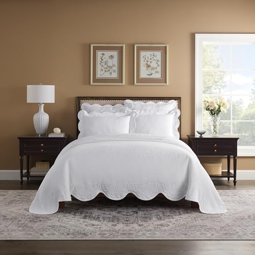 Charleston Estate Floral Matelasse Coverlet 100 Cotton