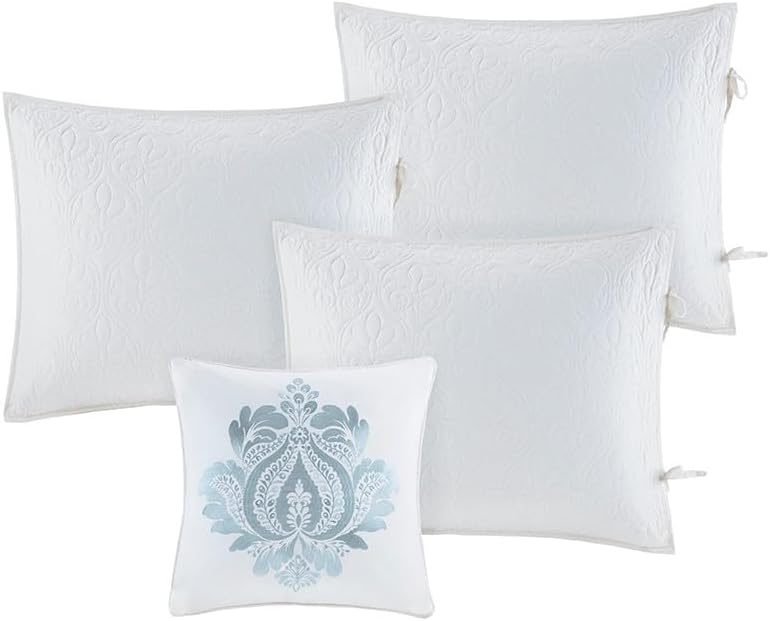 Charming Reversible Daybed Cover Set 6 Piece with Shams and Pillow White