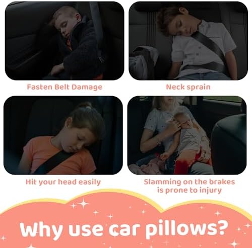 ROYALAY Kids Car Pillow with Handles and Head Support 1