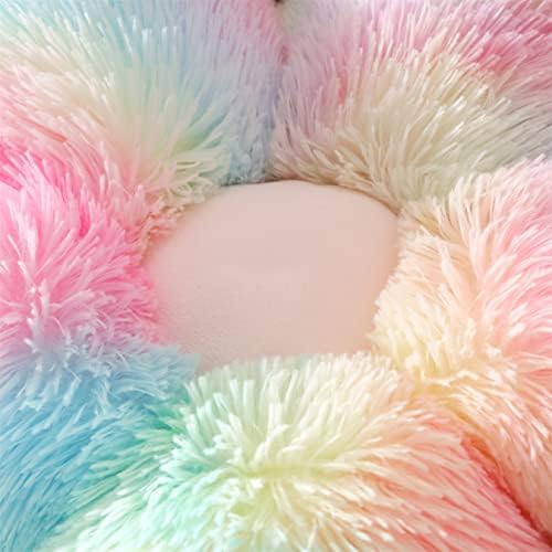 UGEYAO Rainbow Pink Flower Shaped Throw Pillow