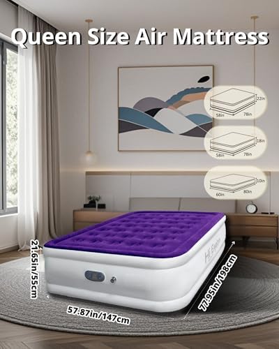 Hi Explore Air Mattress Queen with Built in Pump