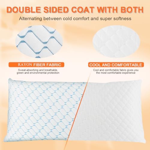 VAINOC Memory Foam Pillow Set of 2 with Cooling Cover