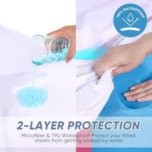 Breling 6 Pcs Waterproof Kids Fitted Sheets for Air Mattress