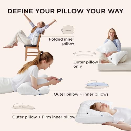Bedsure Adjustable Layer Standard Pillow 2 Pack