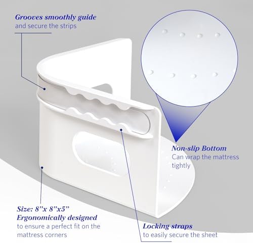 Heavy Duty Bed Sheet Holder with Lock Strips - White