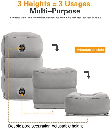 Sunany Inflatable Travel Foot Rest Pillow 2 Pack