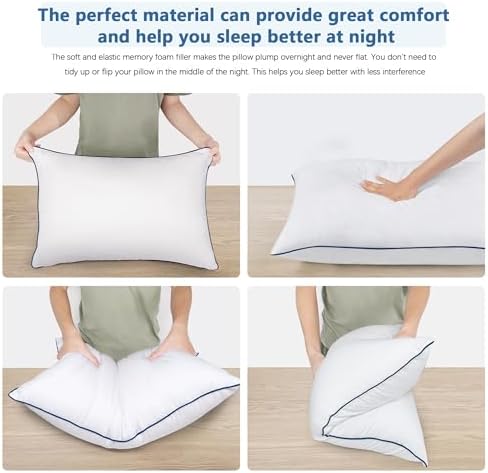 HAODEMI Cooling Bed Pillows 2 Pack with Soft Down Alternative Fill