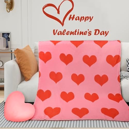ChezMax Heart Pillow Blanket - Pink 2-in-1 Set