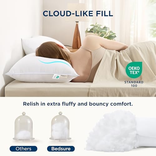 Bedsure Fluffy Pillows Set of 2 - 19x26