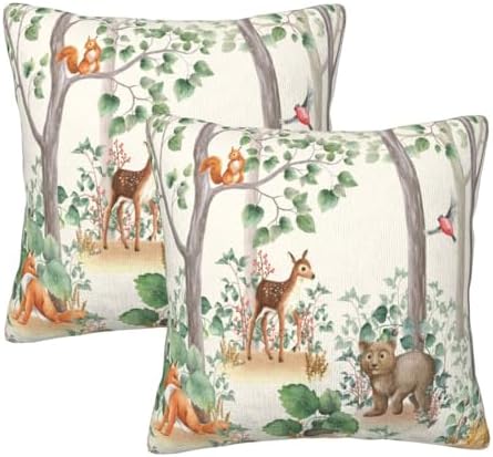 SENRUEGT Woodland Animal Pillow Covers 16x16