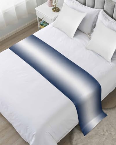 DecorLovee Navy Blue Ombre Bed Runner Queen Size