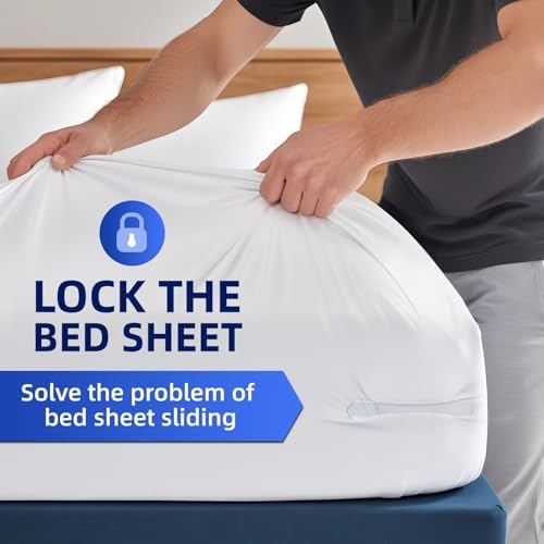 NiceTCU Bed Sheet Holders Set of 4 White
