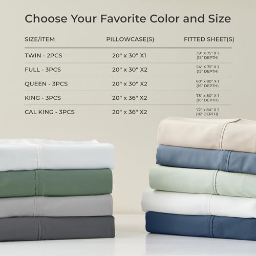 Gokotta Bamboo Rayon Fitted Sheet Set - King Size 1