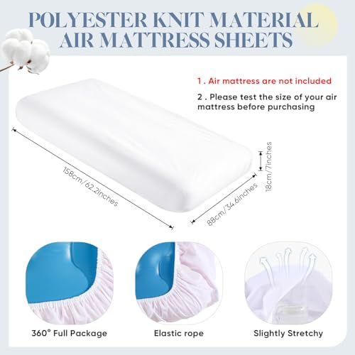 Breling 6 Pcs Waterproof Kids Fitted Sheets for Air Mattress