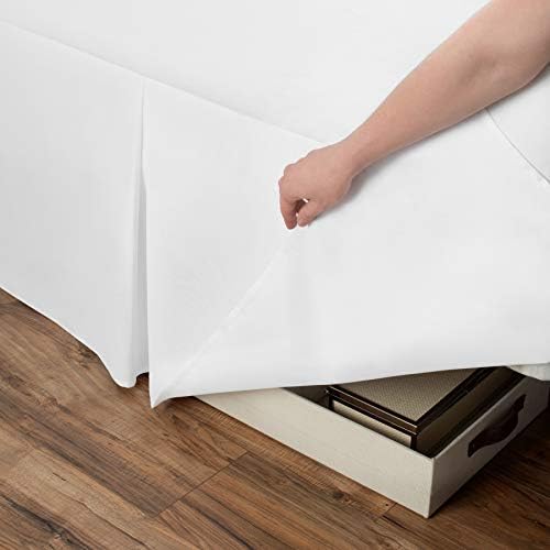 Space Maker Extra Long 21 Drop Length Bed Skirt Queen White