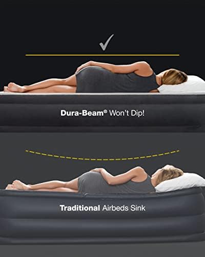 Intex Dura-Beam Airbed with Electric Pump - Queen Size Maroon