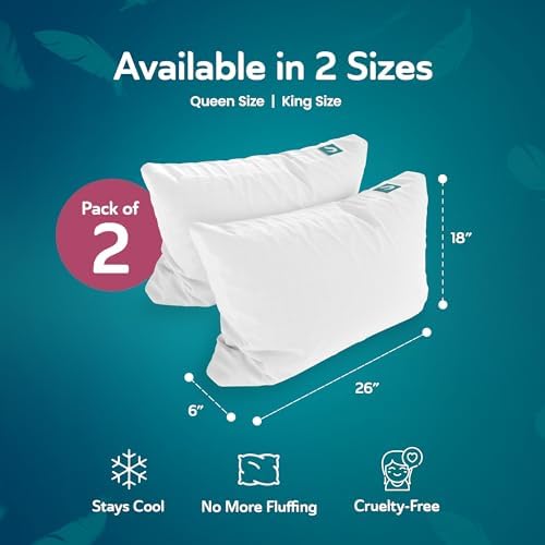 Sleepgram 2 Pack Cooling Bed Pillow with Removable Cover 1