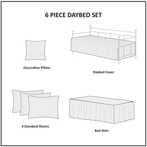 Pemberly Row Gray Reversible Daybed Cover Set