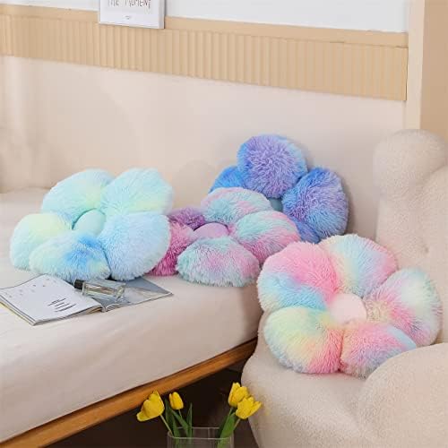 UGEYAO Rainbow Pink Flower Shaped Throw Pillow