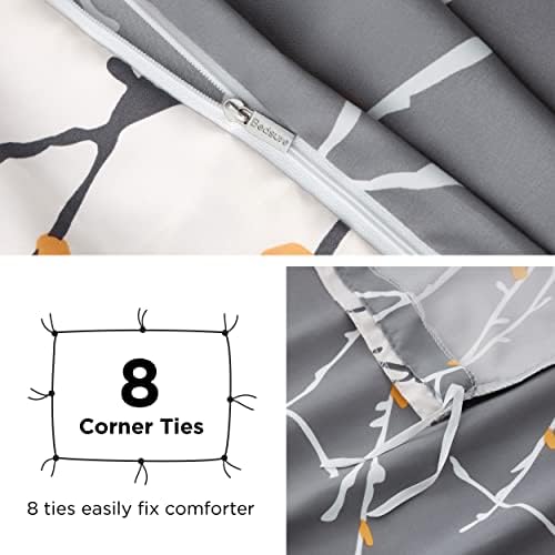 Bedsure Duvet Cover Set - Reversible Tree Branch with Zipper Closure