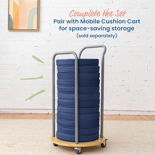 ECR4Kids SoftZone Floor Cushions 6-Piece Navy Set