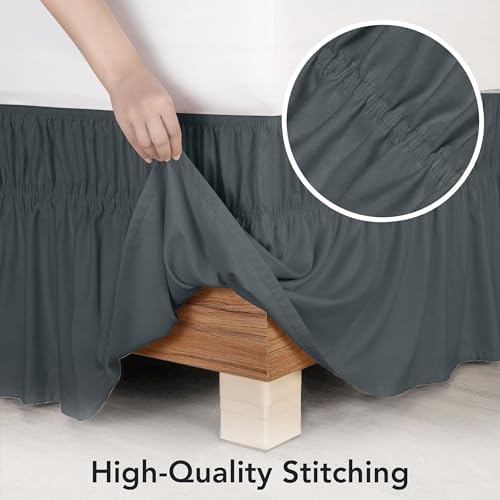 Utopia Bedding Queen Elastic Bed Ruffle with Microfiber Skirt