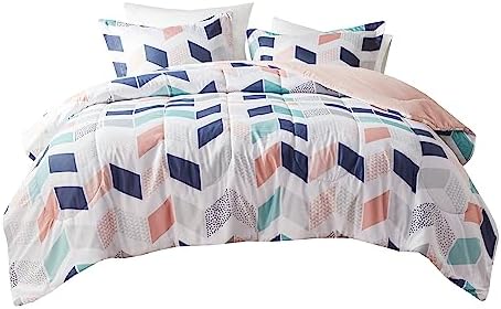 Comfort Spaces Kylar Cozy Comforter Set with Blush Ruching