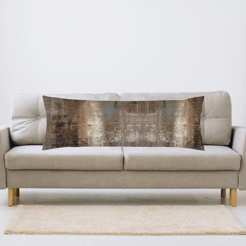 Brown Gray Abstract Body Pillow Cover with Zipper 20x54
