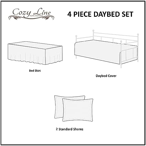 Cozy Line Azalea Floral Chintz Microfiber Reversible Daybed Bedding Set