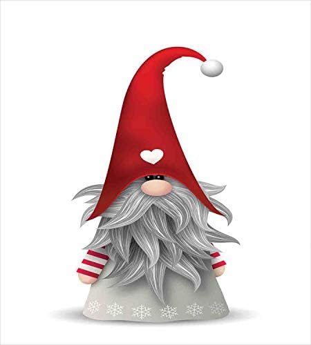 Ambesonne Gnome Duvet Cover Set - Nordic Tonttu Grey Ruby