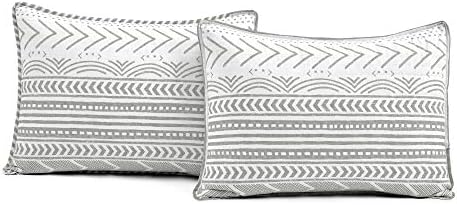 Lush Decor Hygge Geo Striped King Quilt Set
