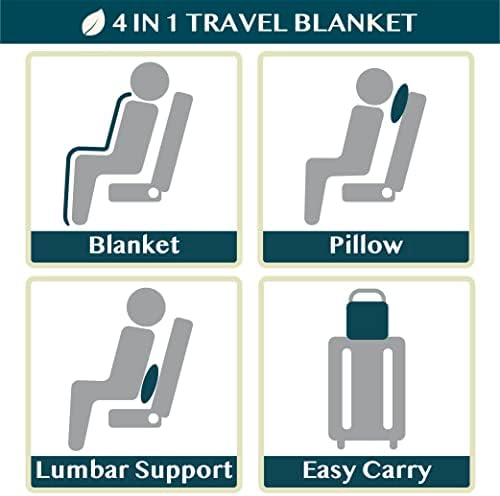 PAVILIA Travel Blanket with Arm Holes and Pillow