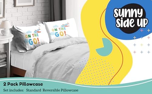 Sunny Side Up Reversible Pillowcases 2 Pack Cars Planes Design