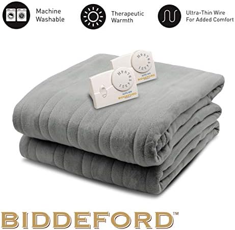Biddeford Blankets Queen Size Electric Heated Blanket with Analog Controller