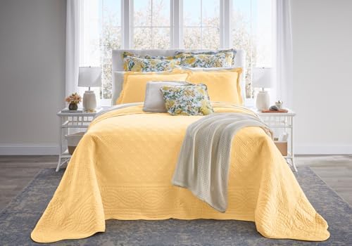 BrylaneHome Bedding Soft 100 Cotton Bedspread - King Blue Stripe