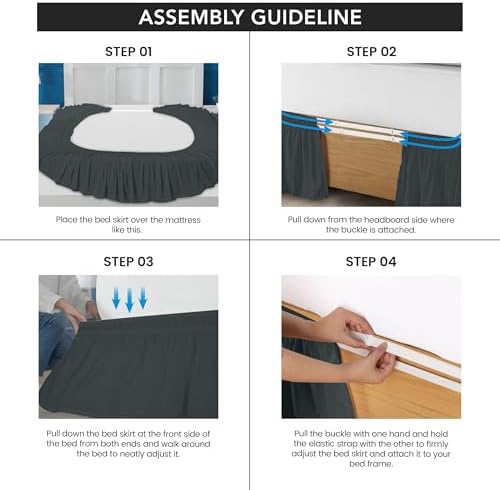 Utopia Bedding Queen Elastic Bed Ruffle with Microfiber Skirt