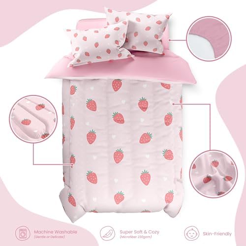 SANDJEST Strawberry Duvet Cover Set for Kids 1