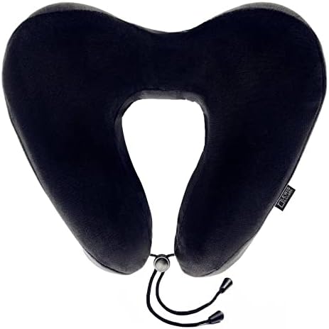 Lewis N Clark Contoured Memory Neck Pillow Travel Camping Black