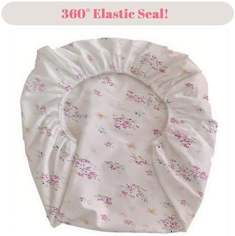 MorroMorn Twin Fitted Sheet - Pink Flowers 38x75x20in