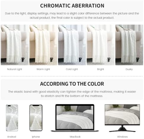 BOURINA Off White Throw Blanket 50 x 90 Inches