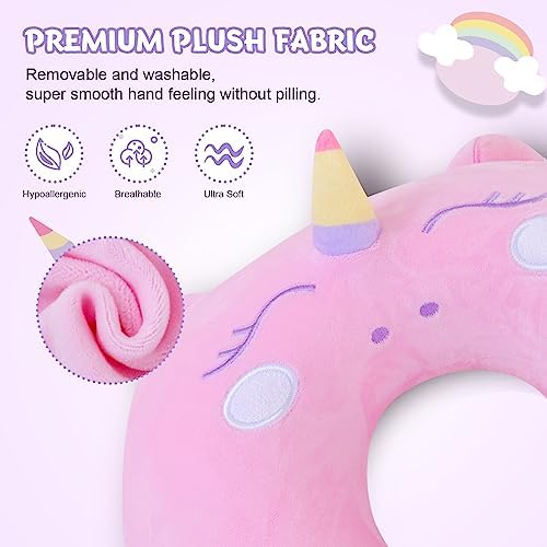 Cirorld Travel Pillow for Kids 3-8 YO Pink