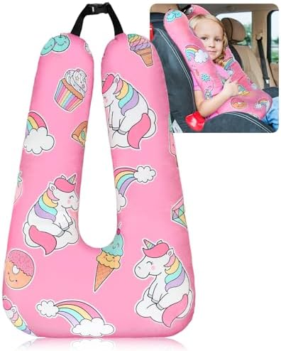 Barydat Pink Unicorn U Shaped Travel Pillow for Adults
