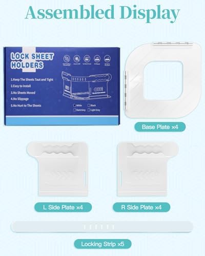 Lidatb Bed Sheet Holders with Lock Strips 1